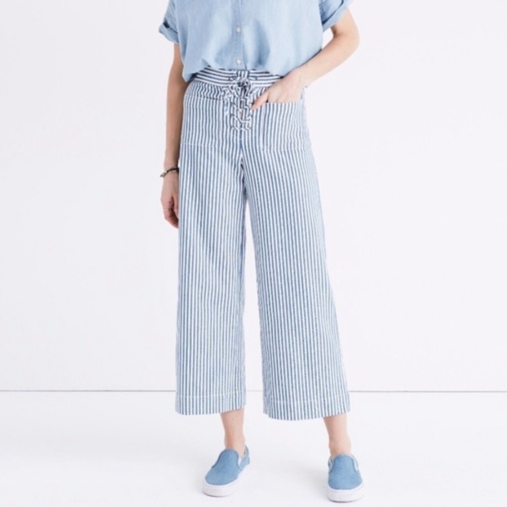 Madewell Emmett wide leg lace up pants